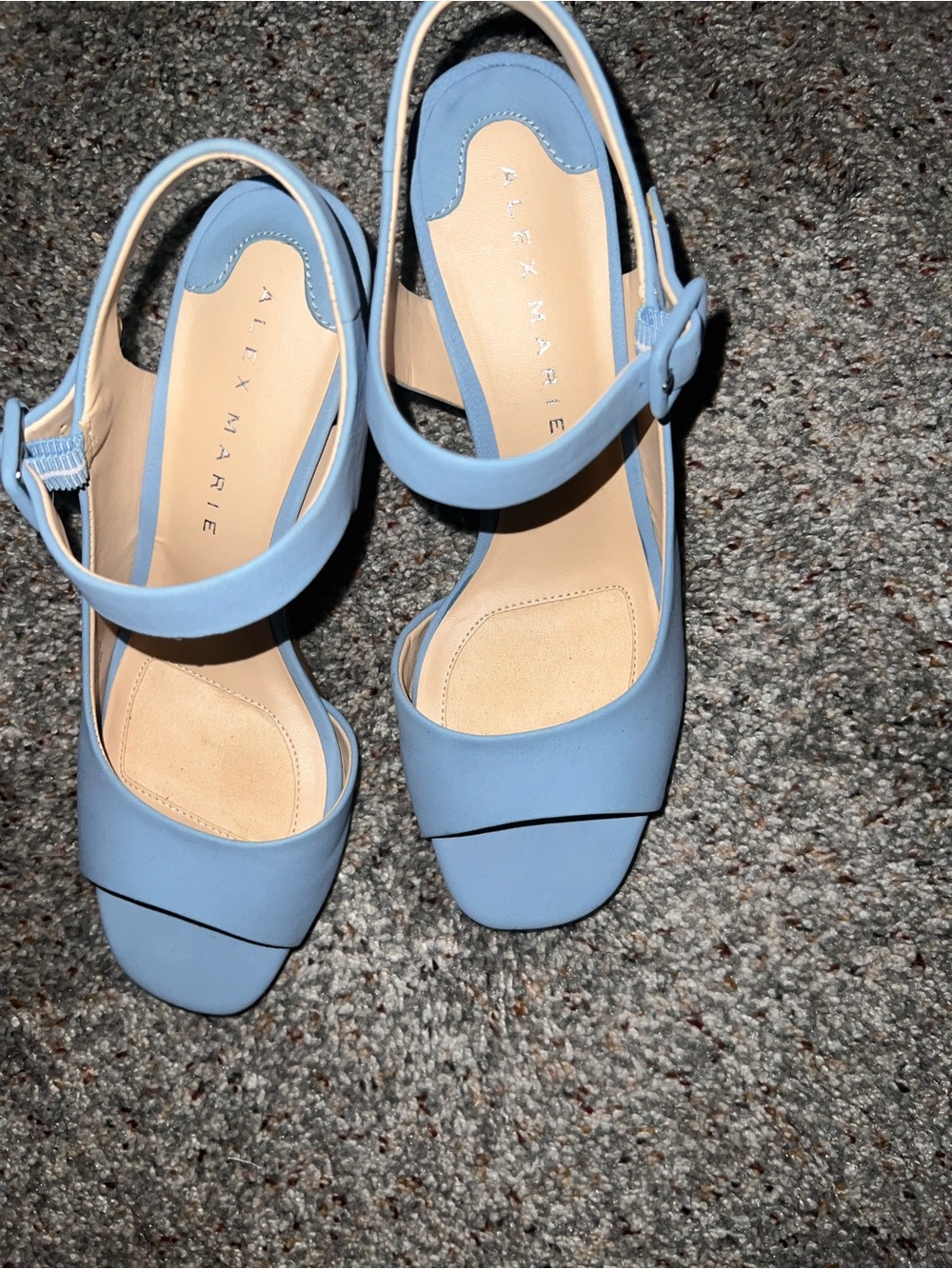 Alex Marie Light Blue Open-Toe Slingback Heels